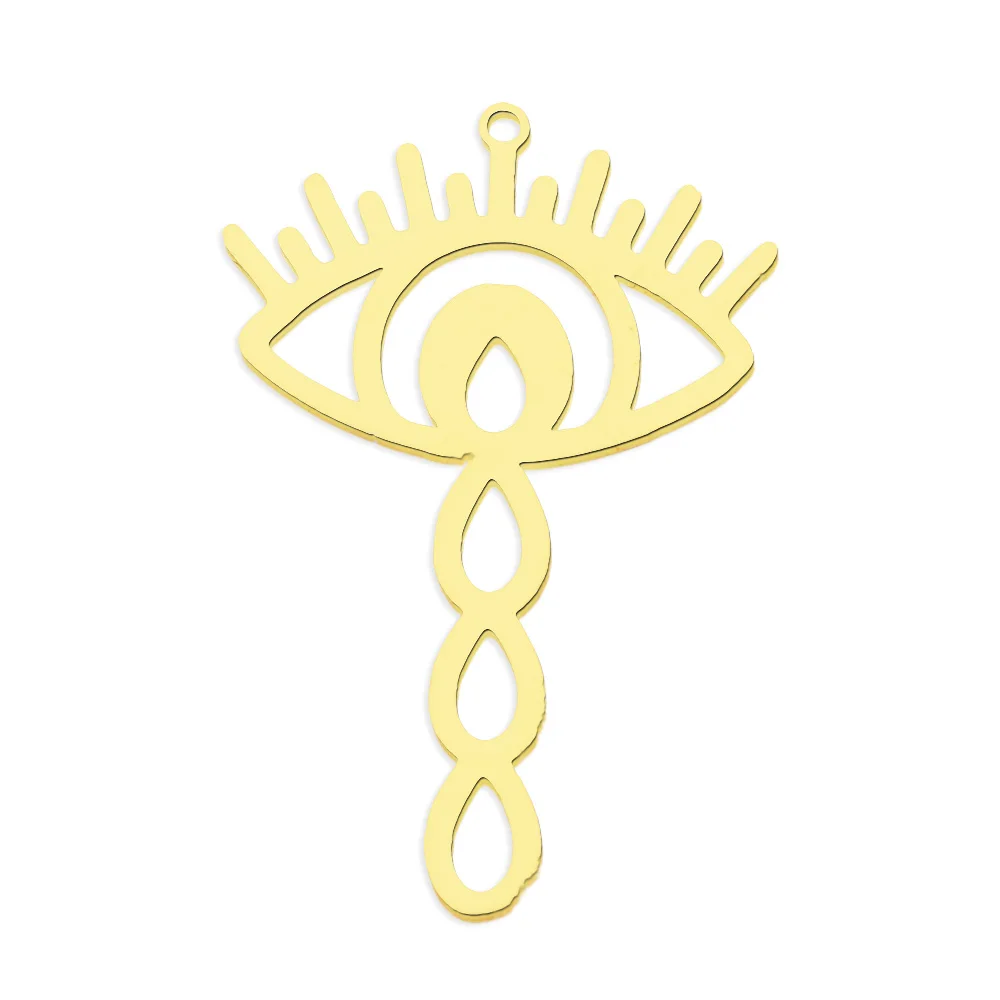 10pcs/lot 316 Stainless Steel Evil Eye Lotus DIY Earring Pendant Wholesale Jewelry Charms Angel Wing Yoga Tree of Life Custom
