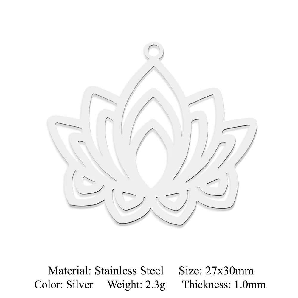 10pcs/lot 316 Stainless Steel Evil Eye Lotus DIY Earring Pendant Wholesale Jewelry Charms Angel Wing Yoga Tree of Life Custom