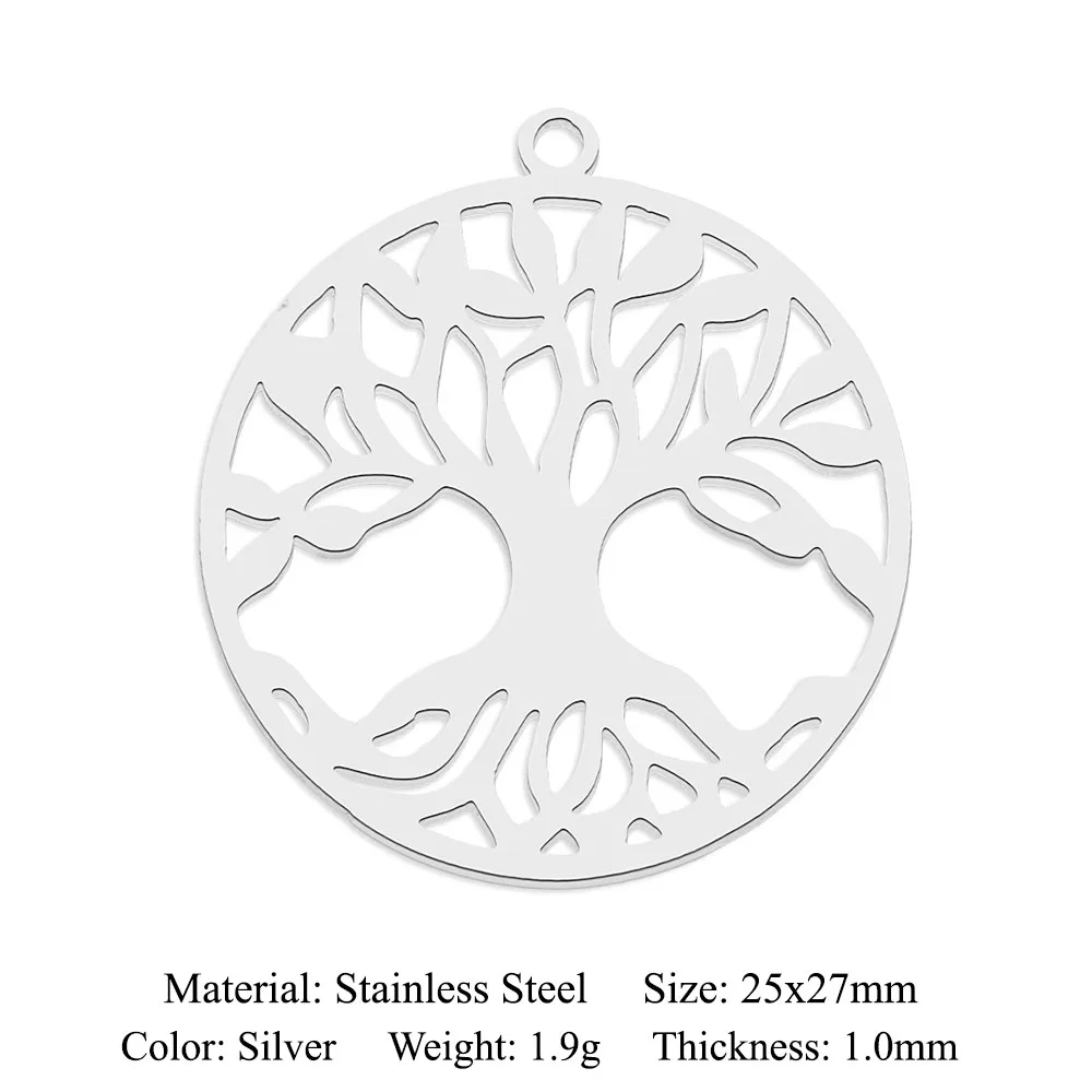 10pcs/lot 316 Stainless Steel Evil Eye Lotus DIY Earring Pendant Wholesale Jewelry Charms Angel Wing Yoga Tree of Life Custom