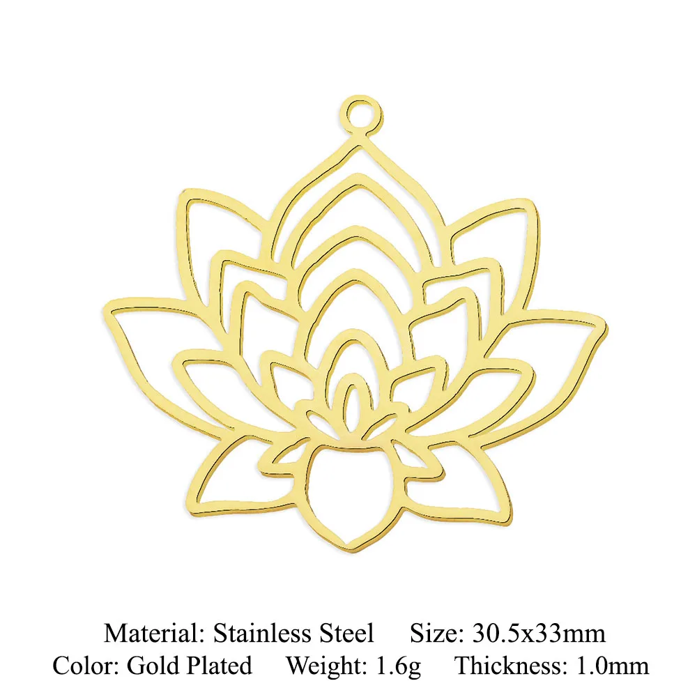 10pcs/lot 316 Stainless Steel Evil Eye Lotus DIY Earring Pendant Wholesale Jewelry Charms Angel Wing Yoga Tree of Life Custom