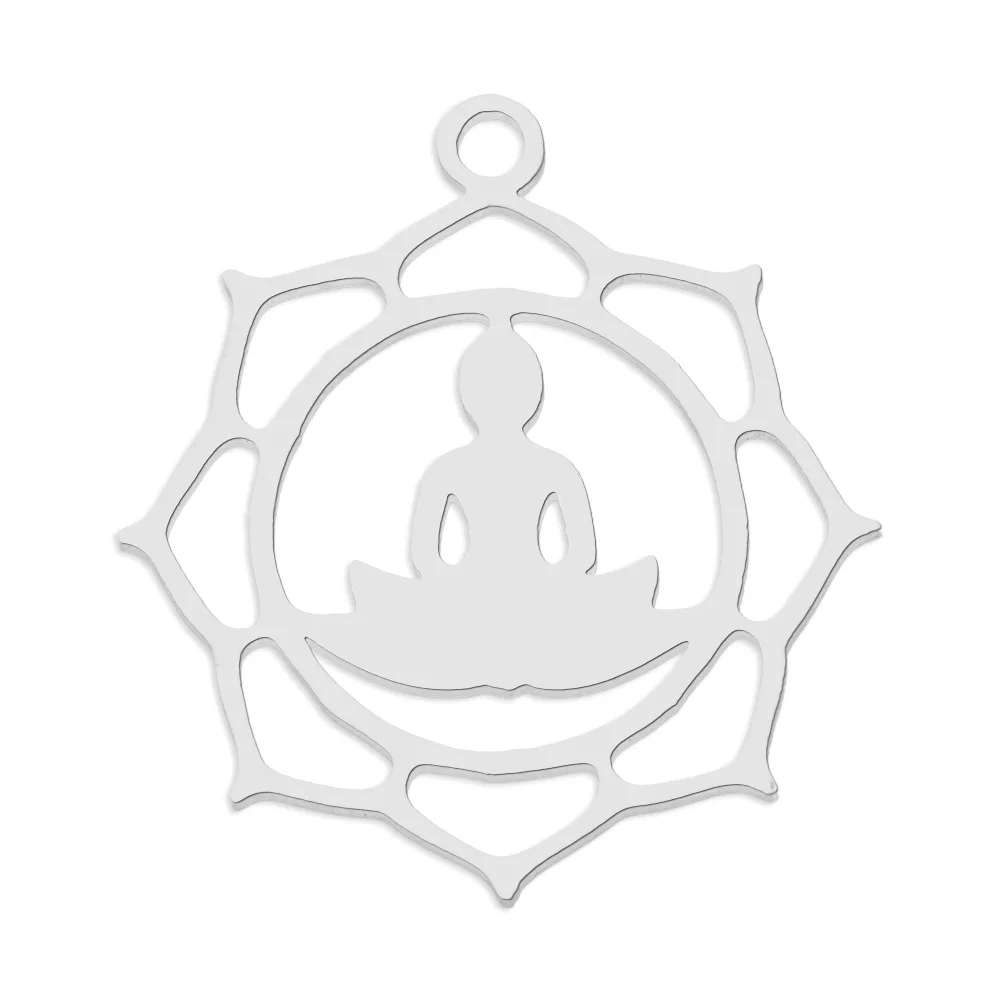 10pcs/lot 316 Stainless Steel Evil Eye Lotus DIY Earring Pendant Wholesale Jewelry Charms Angel Wing Yoga Tree of Life Custom