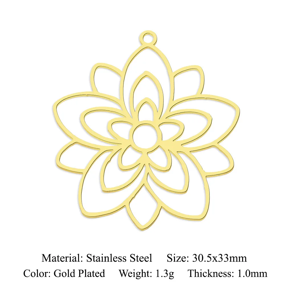 10pcs/lot 316 Stainless Steel Evil Eye Lotus DIY Earring Pendant Wholesale Jewelry Charms Angel Wing Yoga Tree of Life Custom