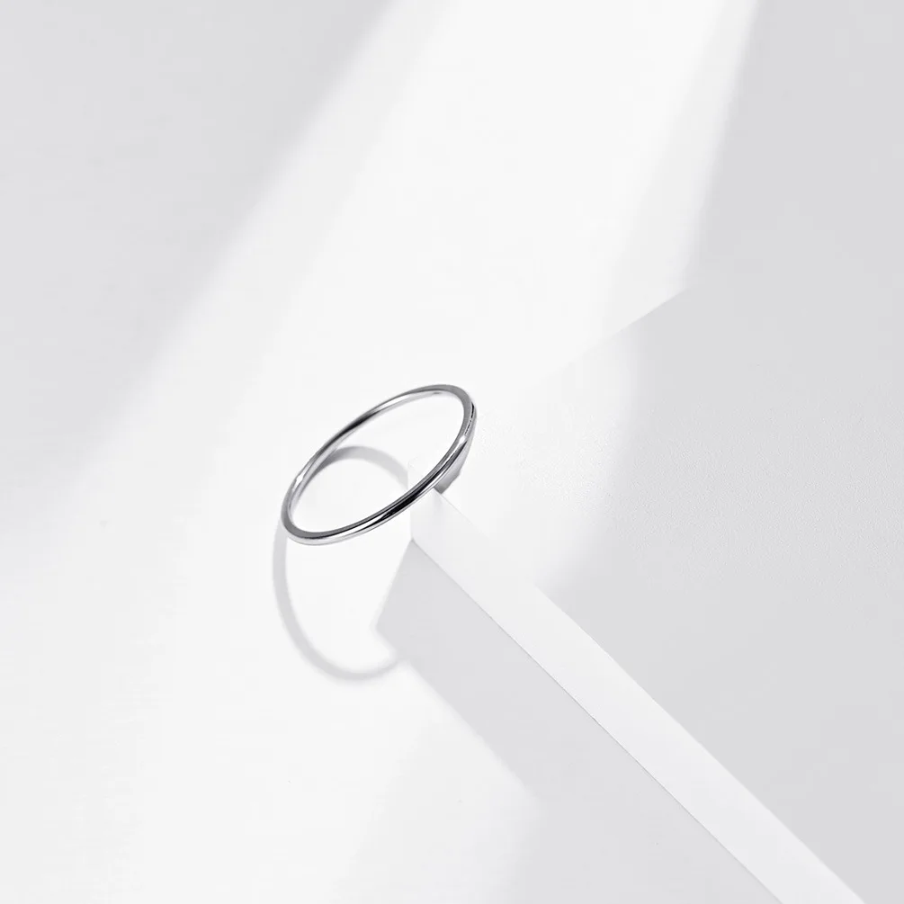 1mm Titanium Steel Ring Gold/Rose Gold/ Silver Color Simple Female Thin Ring Wedding Jewelry Gift