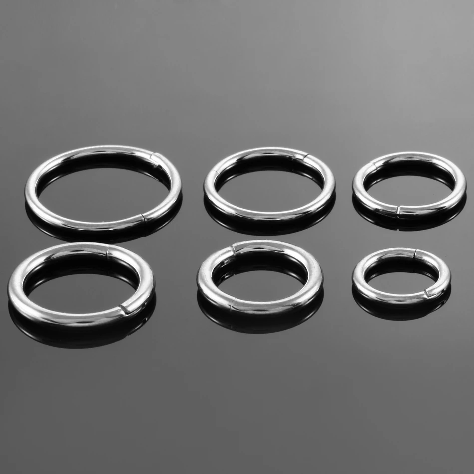 10PC ASTM F136 Titanium Nose Ring Hoop Septum Piercing Clicker 10/12/14/16/18G/20G Nostril Hinged Segment Septo Helix Earrings