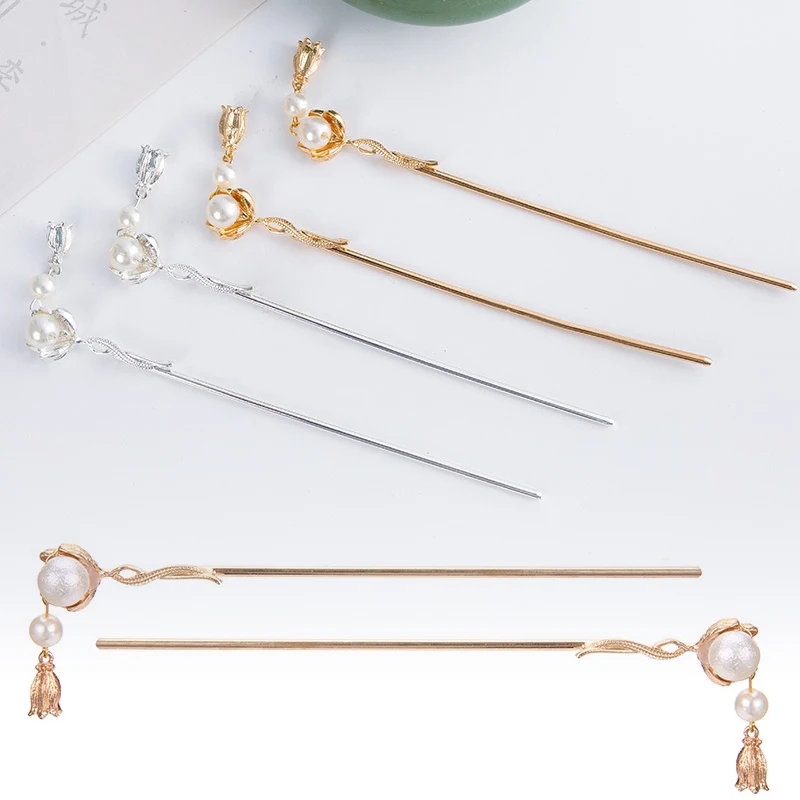 Chinese Wedding Hair Accessories Vintage Hairpins For Women Elegant Alloy Hair Stick Personalized Retro Hanfu Cloth Hair Jewelry