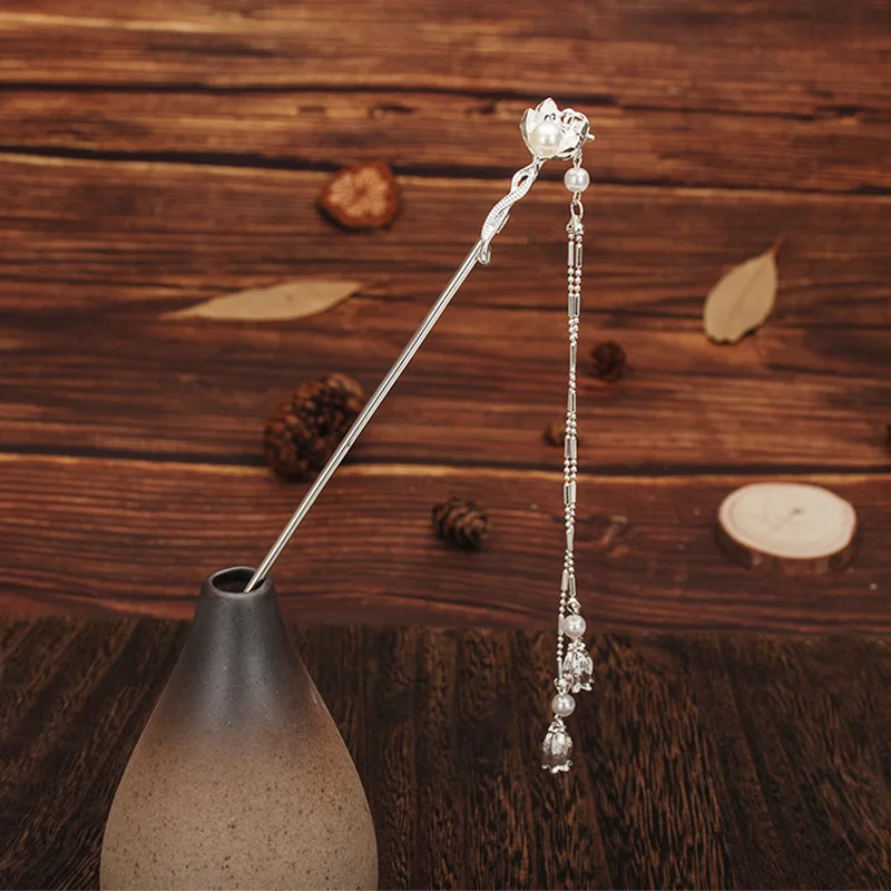 Chinese Wedding Hair Accessories Vintage Hairpins For Women Elegant Alloy Hair Stick Personalized Retro Hanfu Cloth Hair Jewelry