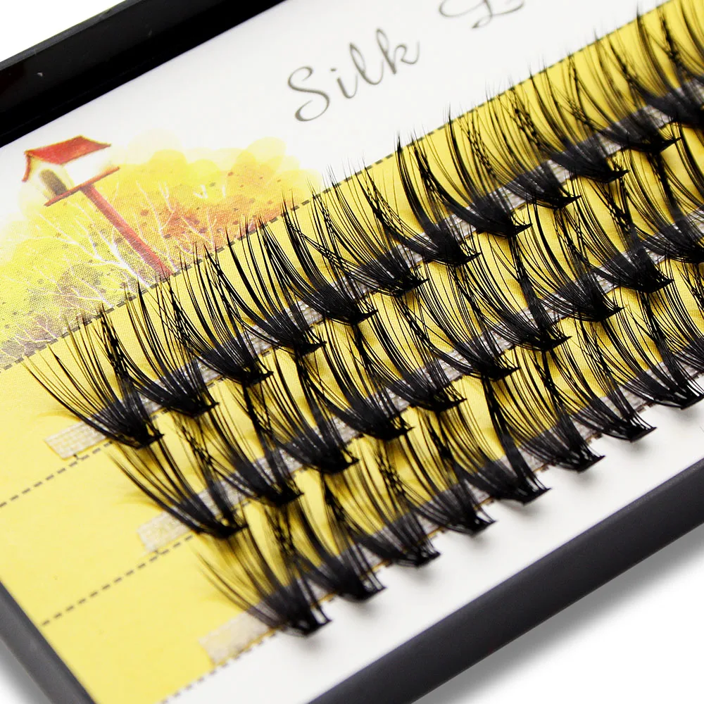 MYUD 20D/30D Cluster Silk 3D Russian Volume Individual Makeup Lashes Extension Beauty Cilia Natural Super Soft Faux Eyelashes
