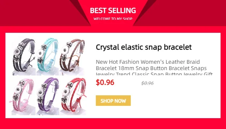 Forty Style High Quality Fashion Color Crystal Snap Button 5Pcs Snap Button Jewelry Women's 18mm Snap Bracelet Accessories Gift