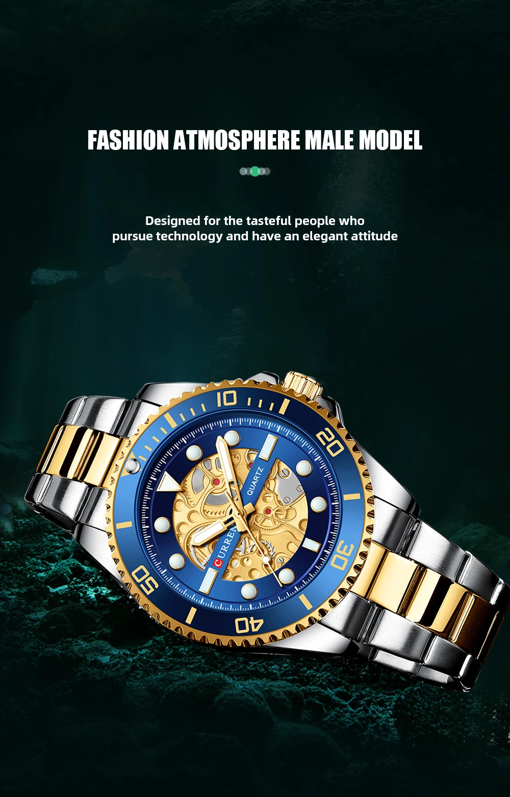 CURREN Fashion Mens Stainless Steel Watches Luxury Men Sports Quartz Wrist Watch Male Business Casual Watch relogio masculino