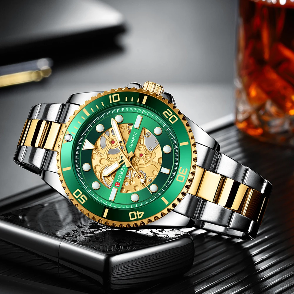 CURREN Fashion Mens Stainless Steel Watches Luxury Men Sports Quartz Wrist Watch Male Business Casual Watch relogio masculino