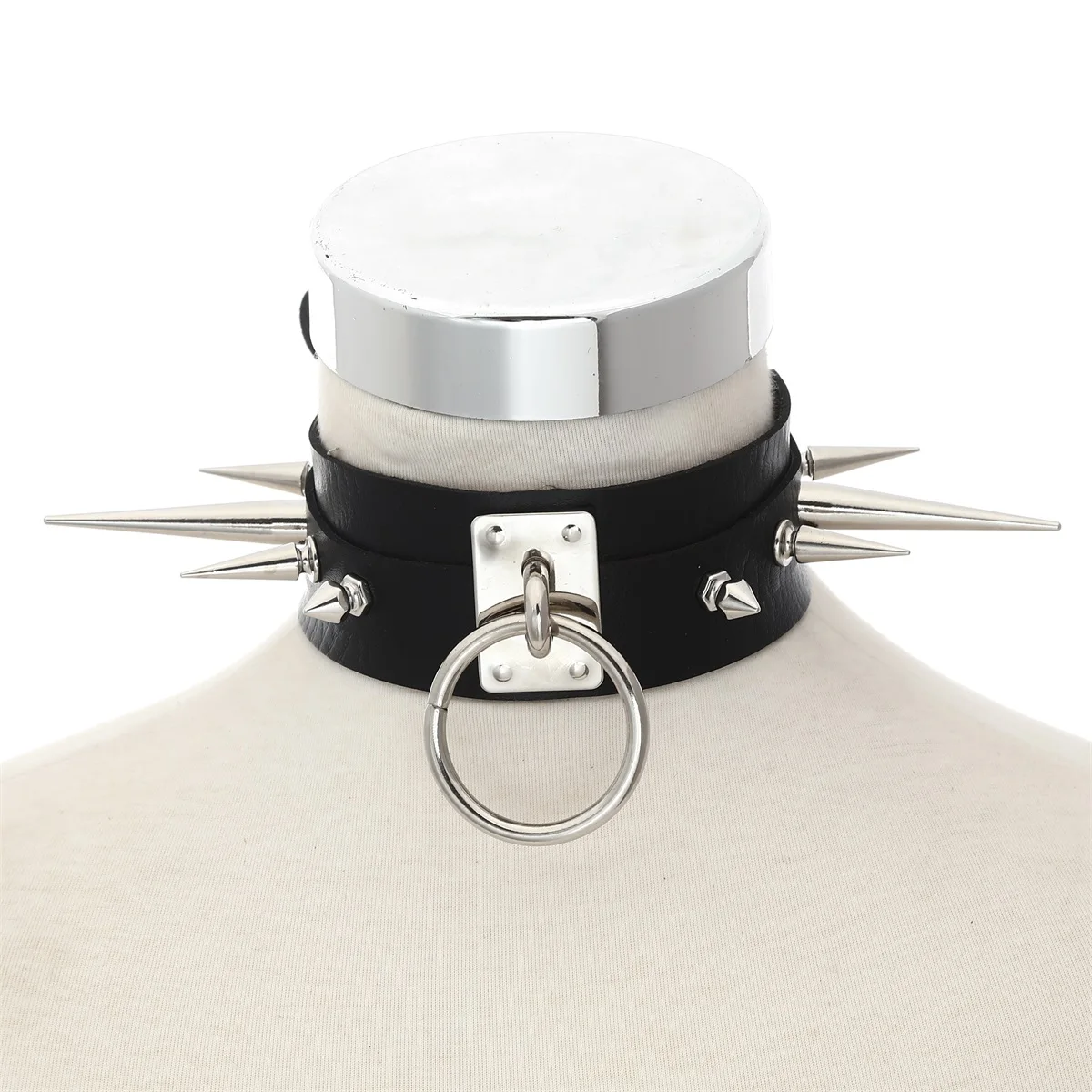 Goth Spike Choker Collar Black Pu Leather Gothic Accessories Woman Punk Chocker Emo Cosplay Jewelry