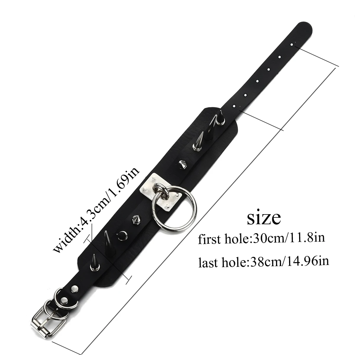 Goth Spike Choker Collar Black Pu Leather Gothic Accessories Woman Punk Chocker Emo Cosplay Jewelry
