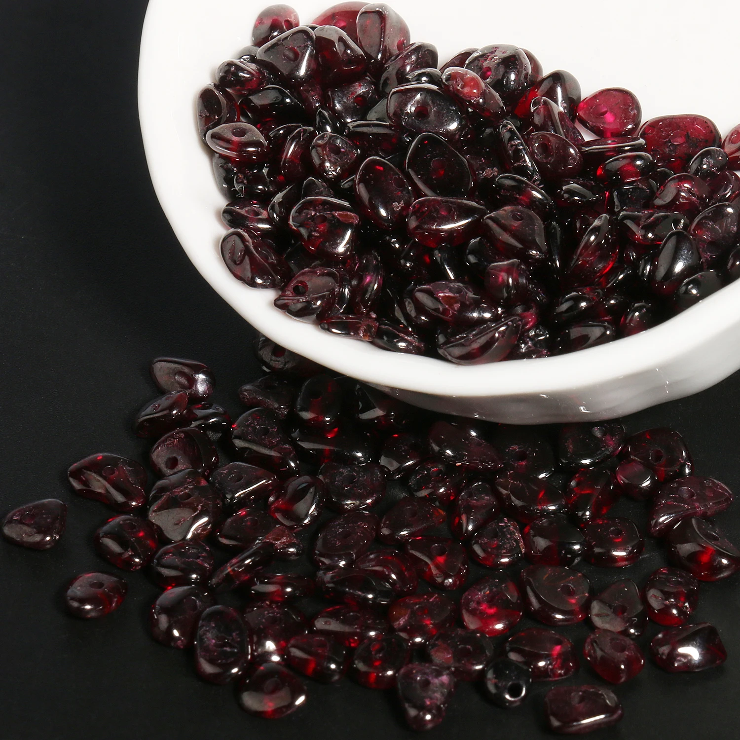 Natural Dark Red Garnet Irregular Shape Gravel Stone Beads Loose Beads For Jewelry Making DIY Necklace Bracelet Accessories 16''