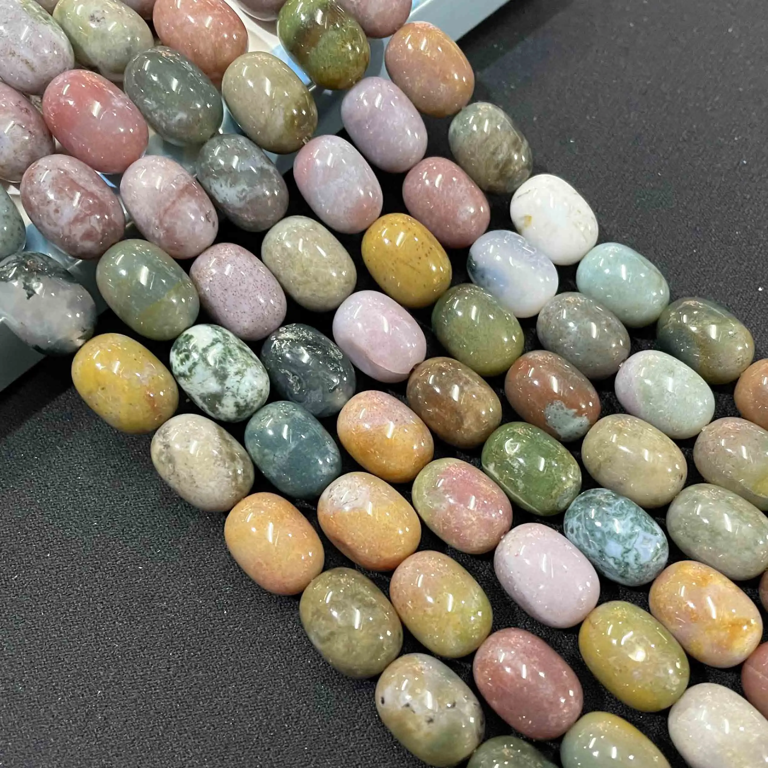 10X14MM Drum Barrel Shape Natural Stone Agates Turquoises Tiger Eye Loose Spacer Beads Charm DIY Handmade Bracelet Necklace