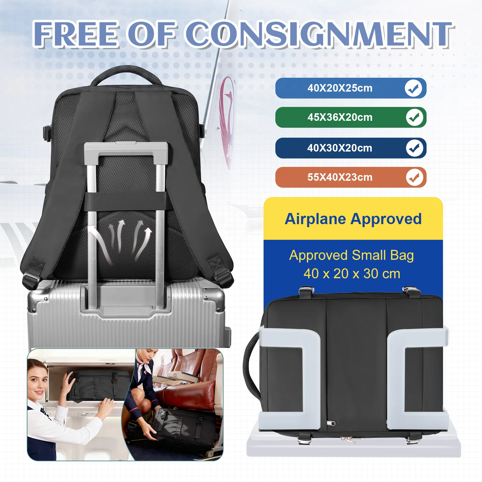 Clothing Storage Bag Personal item storage Backpack Ryanair Backpack 40x30x20 Cabin Bag, Vacuum Storage Bag With Manual Pump