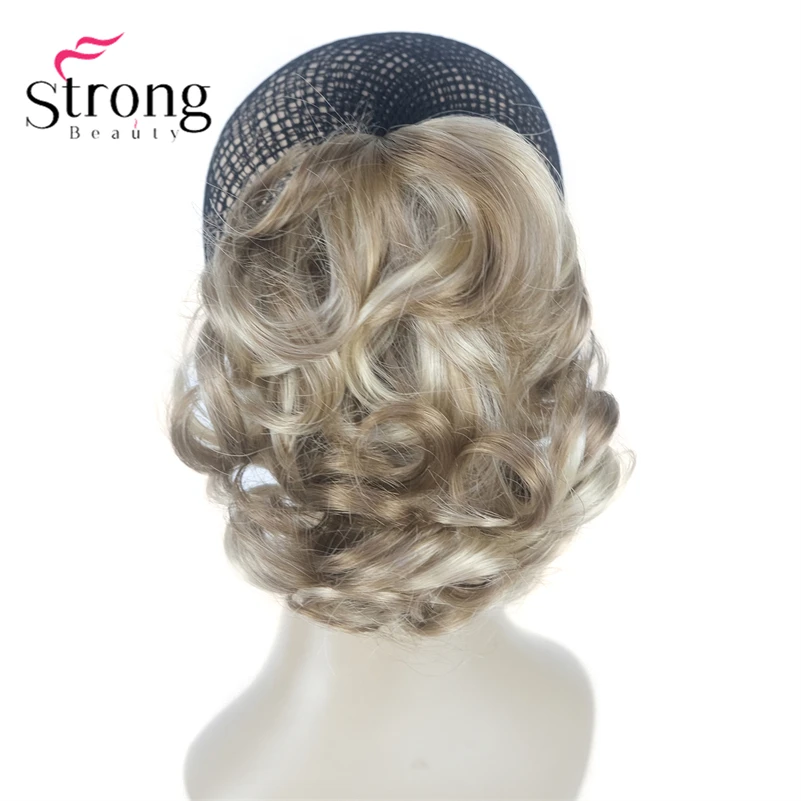 StrongBeauty Silver Short Natural Wave Ponytail Hair Extension With Claw Clip In Hairpiece COLOUR CHOICES