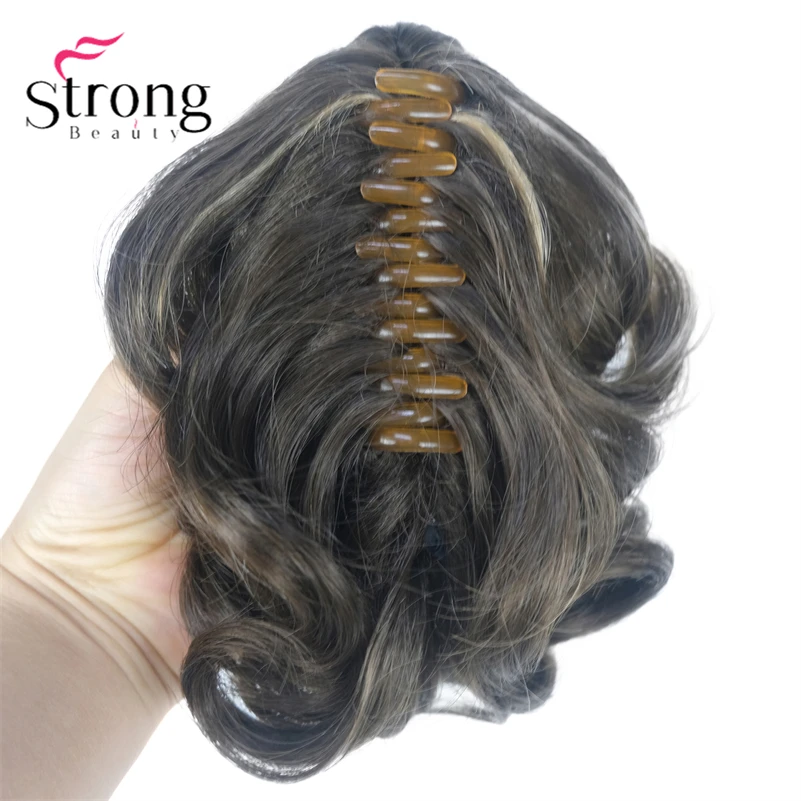 StrongBeauty Silver Short Natural Wave Ponytail Hair Extension With Claw Clip In Hairpiece COLOUR CHOICES