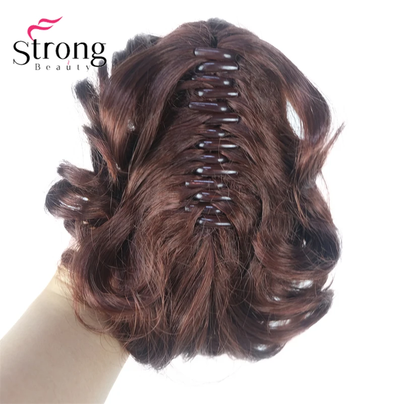 StrongBeauty Silver Short Natural Wave Ponytail Hair Extension With Claw Clip In Hairpiece COLOUR CHOICES