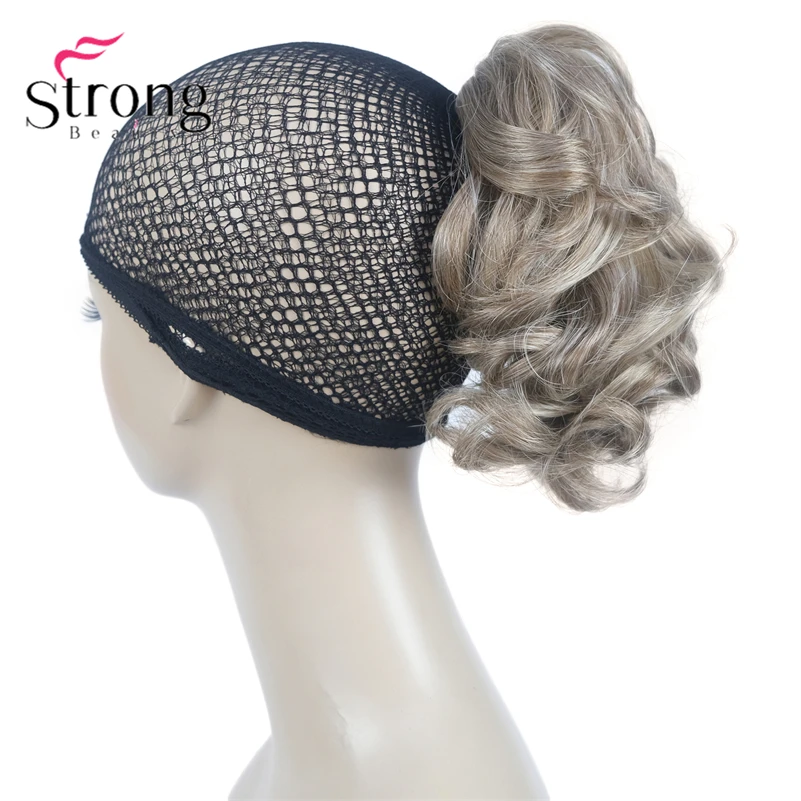 StrongBeauty Silver Short Natural Wave Ponytail Hair Extension With Claw Clip In Hairpiece COLOUR CHOICES