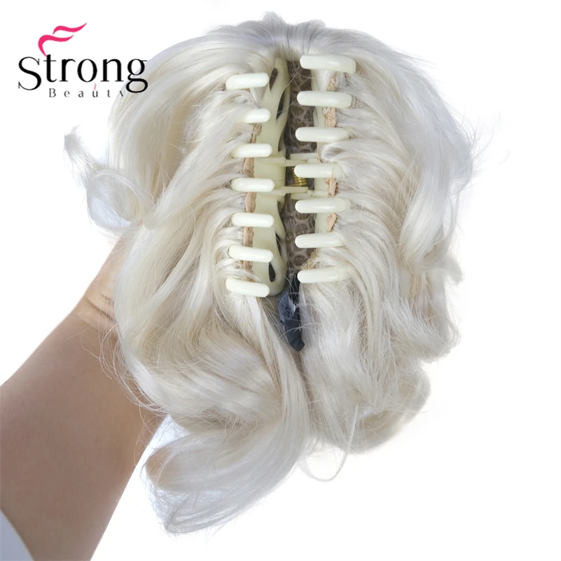 StrongBeauty Silver Short Natural Wave Ponytail Hair Extension With Claw Clip In Hairpiece COLOUR CHOICES