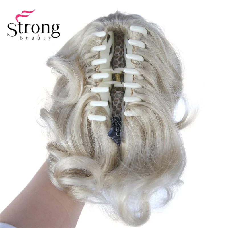 StrongBeauty Silver Short Natural Wave Ponytail Hair Extension With Claw Clip In Hairpiece COLOUR CHOICES