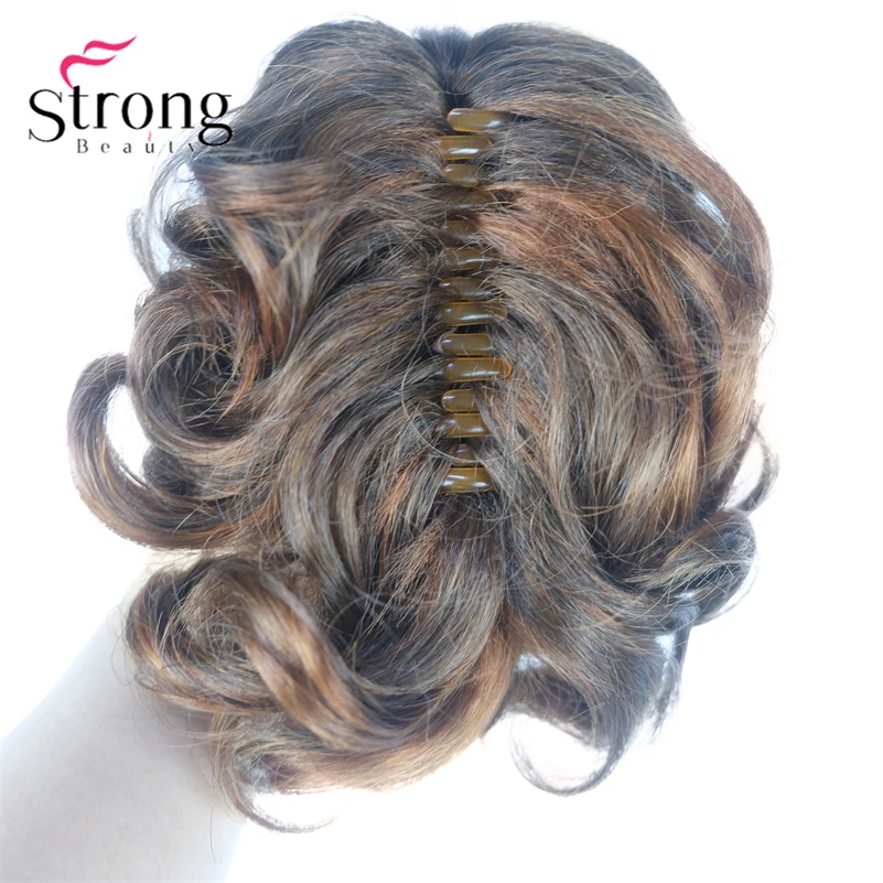 StrongBeauty Silver Short Natural Wave Ponytail Hair Extension With Claw Clip In Hairpiece COLOUR CHOICES
