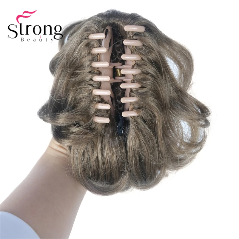 StrongBeauty Silver Short Natural Wave Ponytail Hair Extension With Claw Clip In Hairpiece COLOUR CHOICES