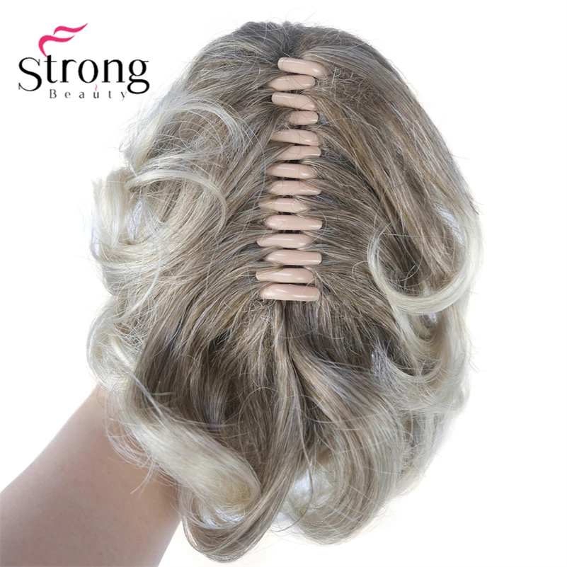 StrongBeauty Silver Short Natural Wave Ponytail Hair Extension With Claw Clip In Hairpiece COLOUR CHOICES