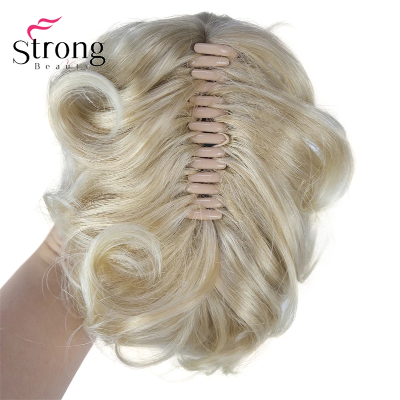 StrongBeauty Silver Short Natural Wave Ponytail Hair Extension With Claw Clip In Hairpiece COLOUR CHOICES