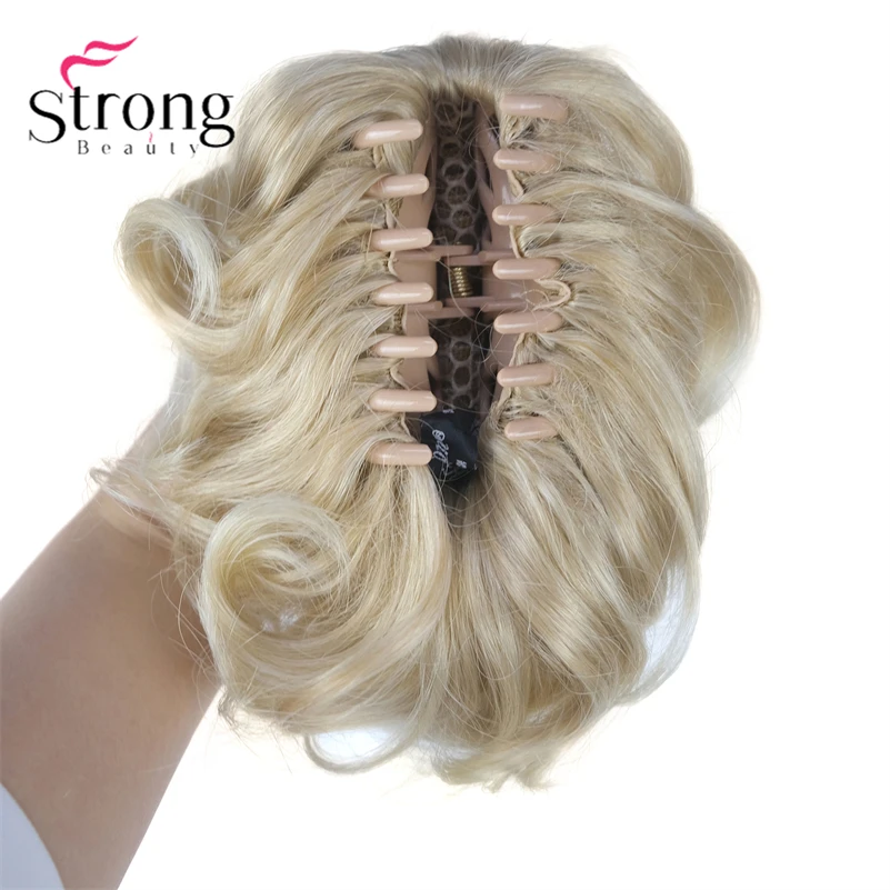 StrongBeauty Silver Short Natural Wave Ponytail Hair Extension With Claw Clip In Hairpiece COLOUR CHOICES