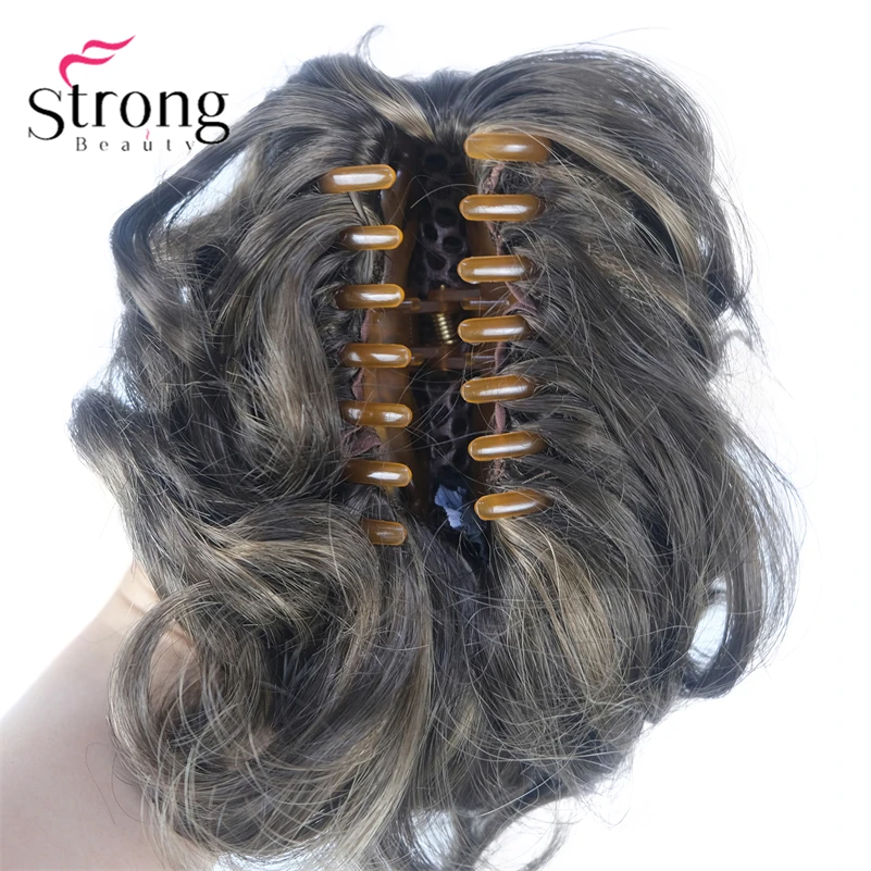 StrongBeauty Silver Short Natural Wave Ponytail Hair Extension With Claw Clip In Hairpiece COLOUR CHOICES
