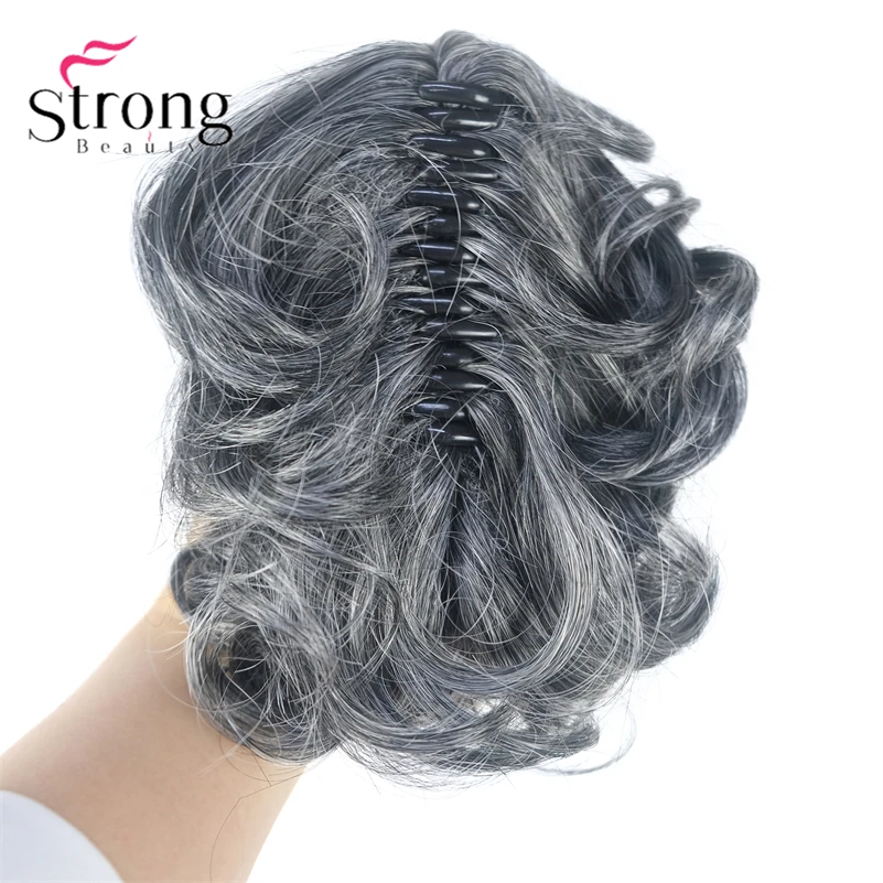 StrongBeauty Silver Short Natural Wave Ponytail Hair Extension With Claw Clip In Hairpiece COLOUR CHOICES