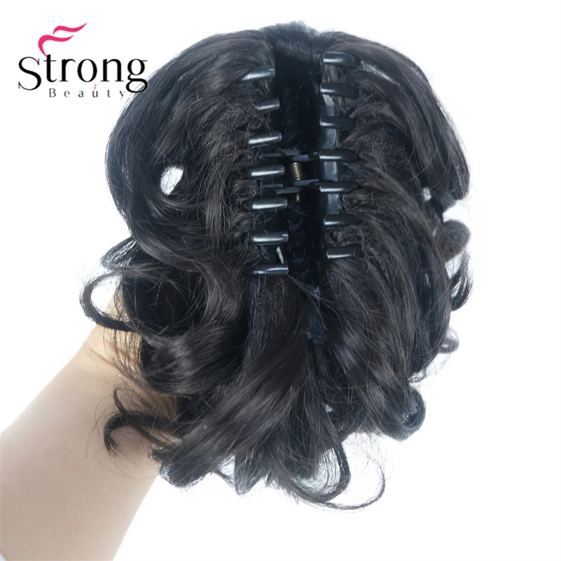 StrongBeauty Silver Short Natural Wave Ponytail Hair Extension With Claw Clip In Hairpiece COLOUR CHOICES