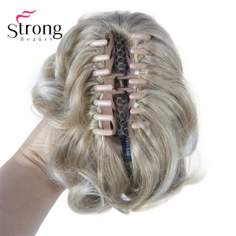 StrongBeauty Silver Short Natural Wave Ponytail Hair Extension With Claw Clip In Hairpiece COLOUR CHOICES