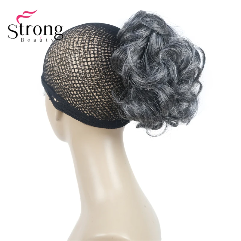 StrongBeauty Silver Short Natural Wave Ponytail Hair Extension With Claw Clip In Hairpiece COLOUR CHOICES