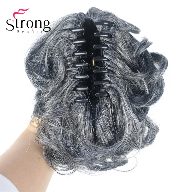 StrongBeauty Silver Short Natural Wave Ponytail Hair Extension With Claw Clip In Hairpiece COLOUR CHOICES