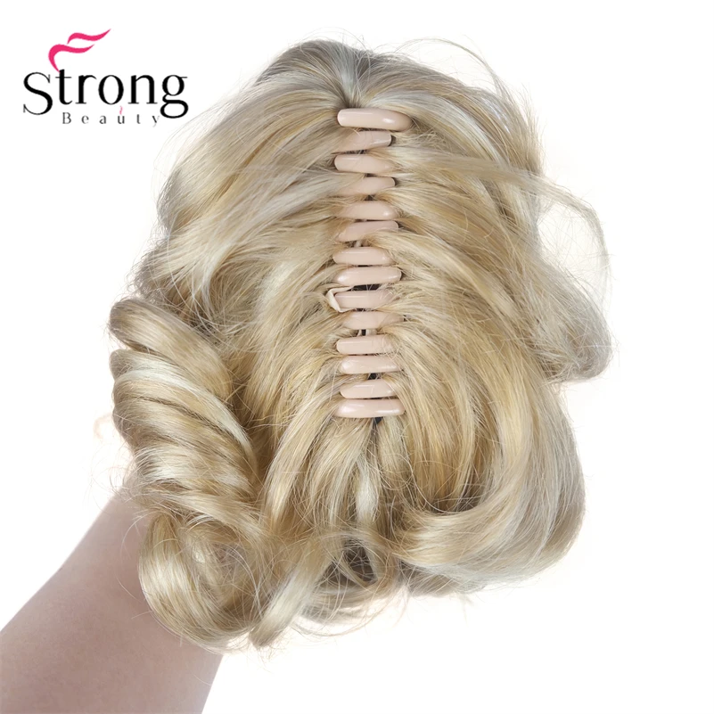 StrongBeauty Silver Short Natural Wave Ponytail Hair Extension With Claw Clip In Hairpiece COLOUR CHOICES