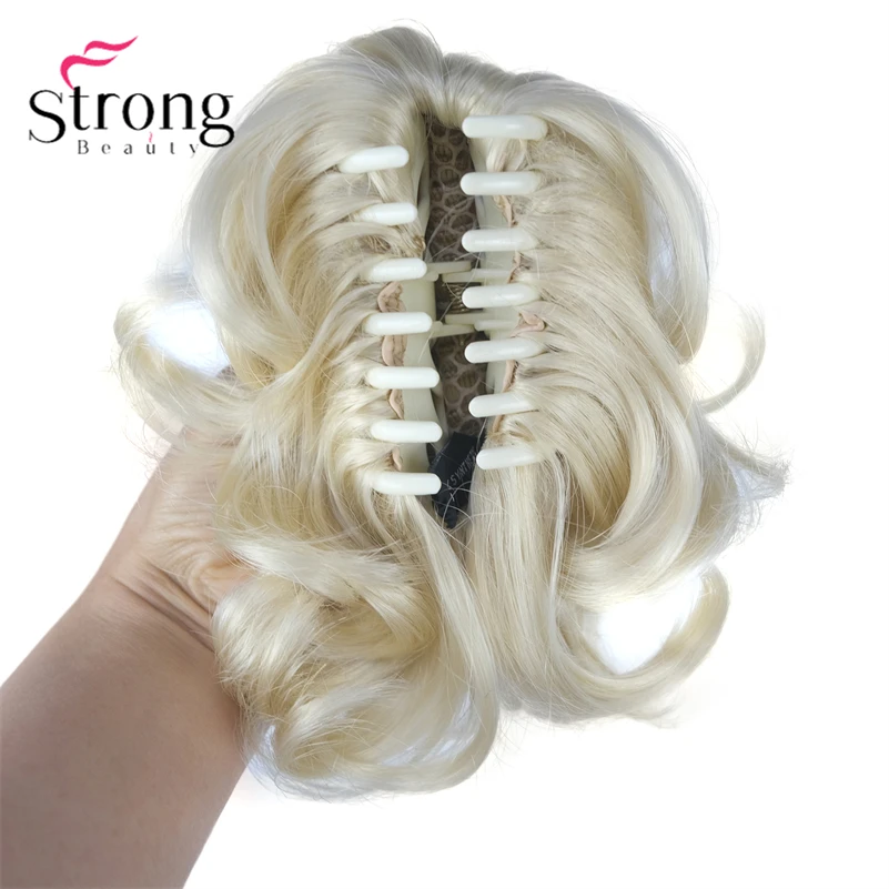 StrongBeauty Silver Short Natural Wave Ponytail Hair Extension With Claw Clip In Hairpiece COLOUR CHOICES