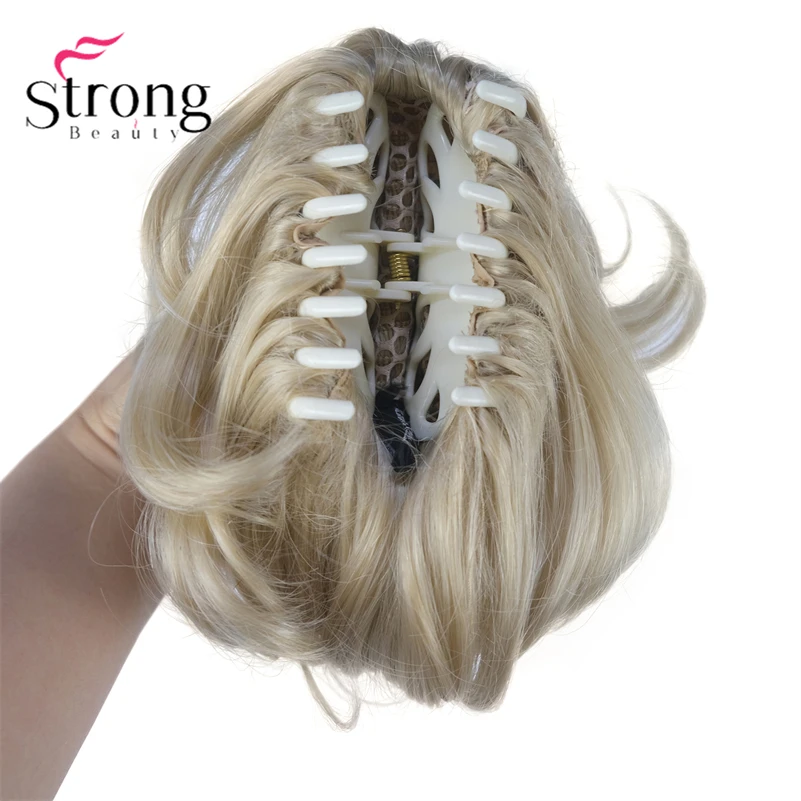 StrongBeauty Silver Short Natural Wave Ponytail Hair Extension With Claw Clip In Hairpiece COLOUR CHOICES