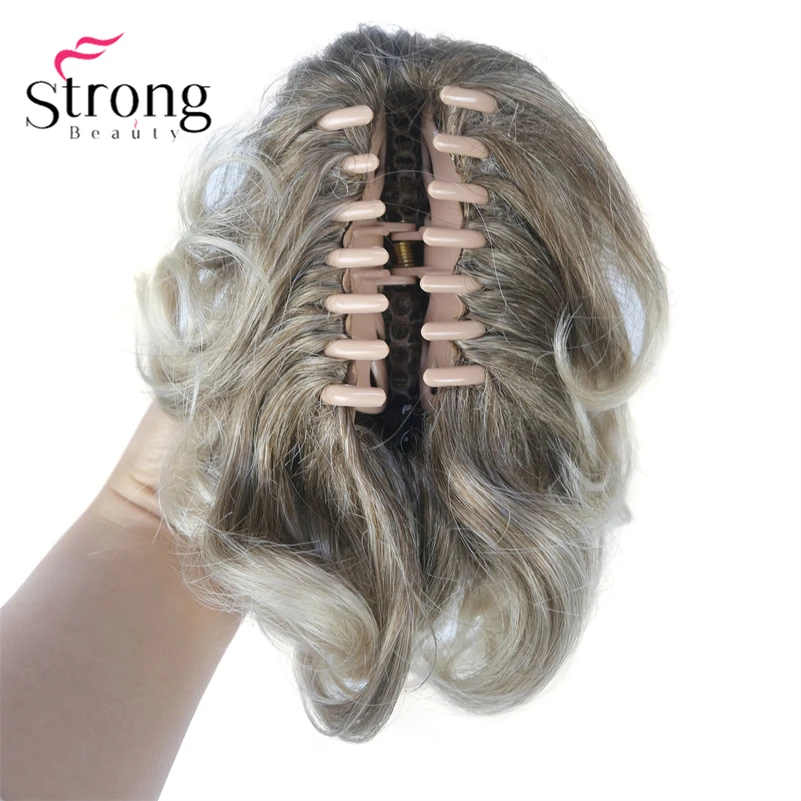 StrongBeauty Silver Short Natural Wave Ponytail Hair Extension With Claw Clip In Hairpiece COLOUR CHOICES