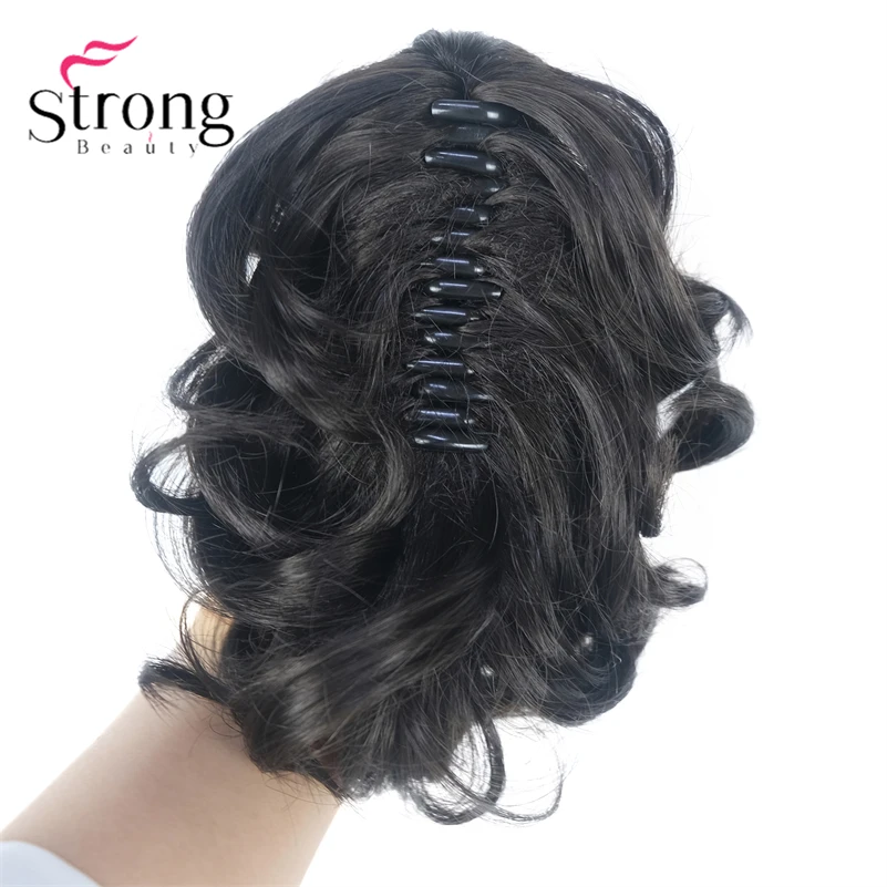 StrongBeauty Silver Short Natural Wave Ponytail Hair Extension With Claw Clip In Hairpiece COLOUR CHOICES