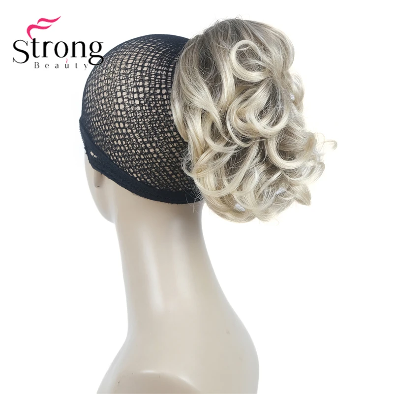 StrongBeauty Silver Short Natural Wave Ponytail Hair Extension With Claw Clip In Hairpiece COLOUR CHOICES
