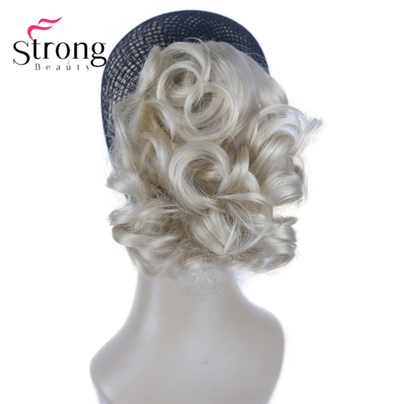 StrongBeauty Silver Short Natural Wave Ponytail Hair Extension With Claw Clip In Hairpiece COLOUR CHOICES