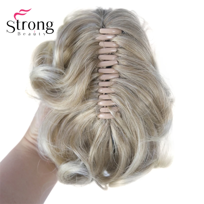 StrongBeauty Silver Short Natural Wave Ponytail Hair Extension With Claw Clip In Hairpiece COLOUR CHOICES