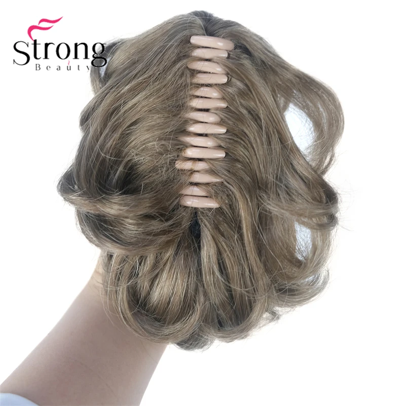 StrongBeauty Silver Short Natural Wave Ponytail Hair Extension With Claw Clip In Hairpiece COLOUR CHOICES