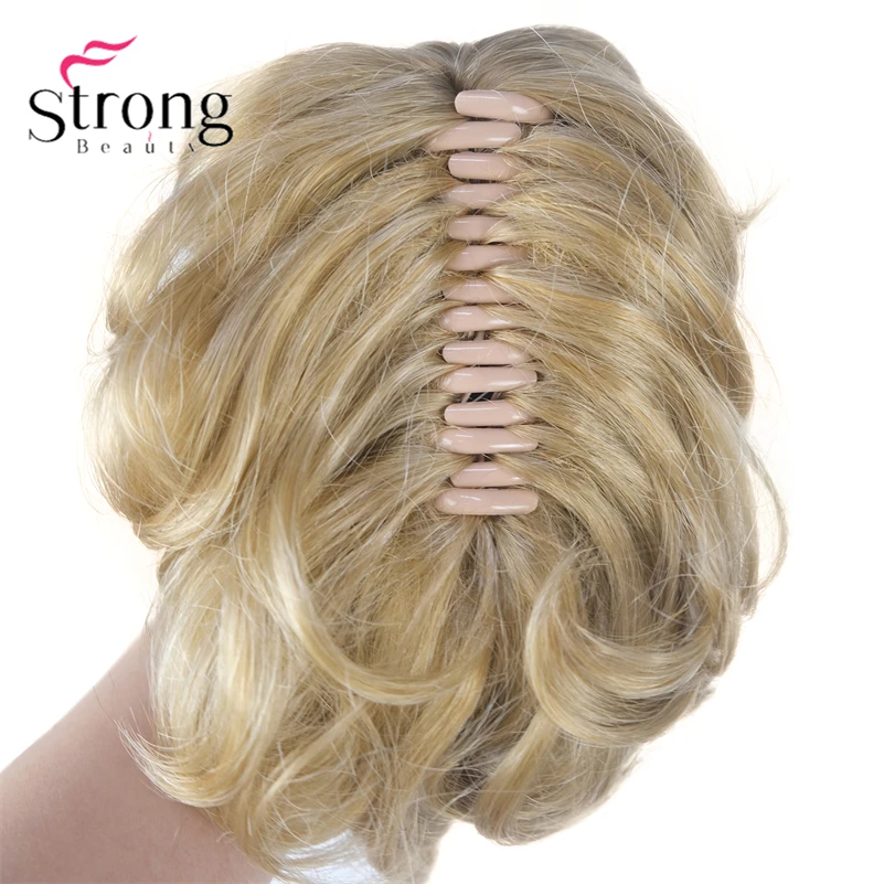 StrongBeauty Silver Short Natural Wave Ponytail Hair Extension With Claw Clip In Hairpiece COLOUR CHOICES