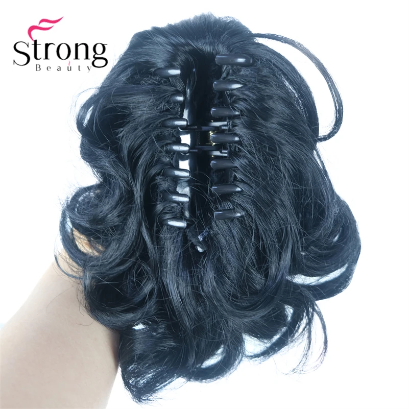 StrongBeauty Silver Short Natural Wave Ponytail Hair Extension With Claw Clip In Hairpiece COLOUR CHOICES