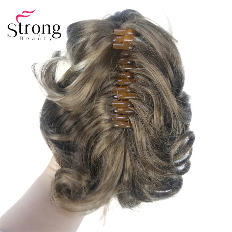 StrongBeauty Silver Short Natural Wave Ponytail Hair Extension With Claw Clip In Hairpiece COLOUR CHOICES