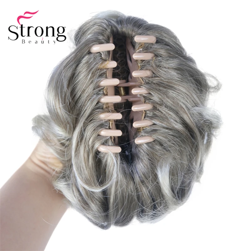 StrongBeauty Silver Short Natural Wave Ponytail Hair Extension With Claw Clip In Hairpiece COLOUR CHOICES