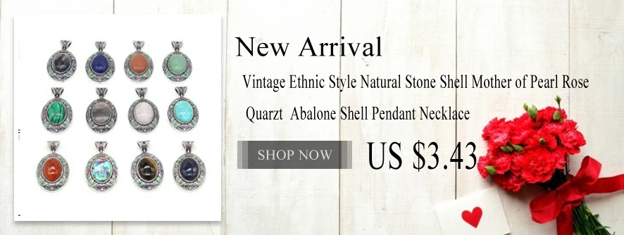 Elliptical Natural Mother of Pearl Shell Pendant Necklace Vintage Ethnic Rose Pink Quartz Charms Necklaces for Women Jewelry